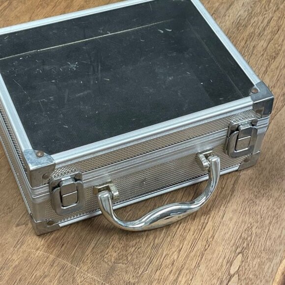 Small Metal and Acrylic Carrying Case with Handle - 8x6x3 - GUC - Picture 1 of 8